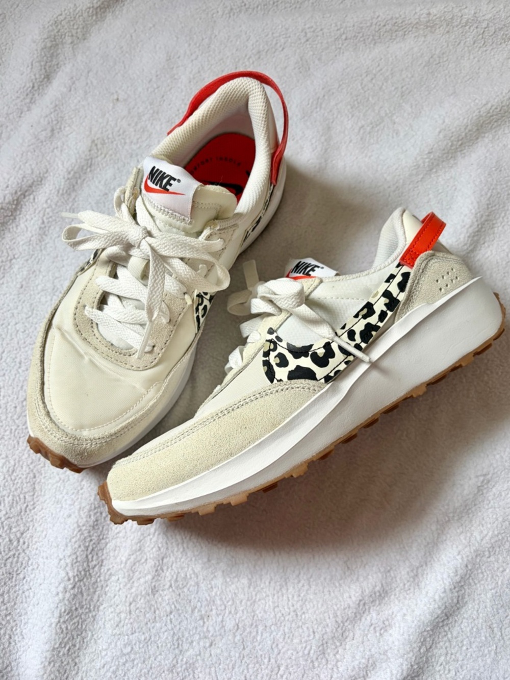 Nike Waffle Debut White Leopard Shoes